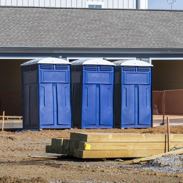 our porta potties for work sites include features such as non-slip flooring, secure locking systems, and ventilation to ensure safety and comfort for workers